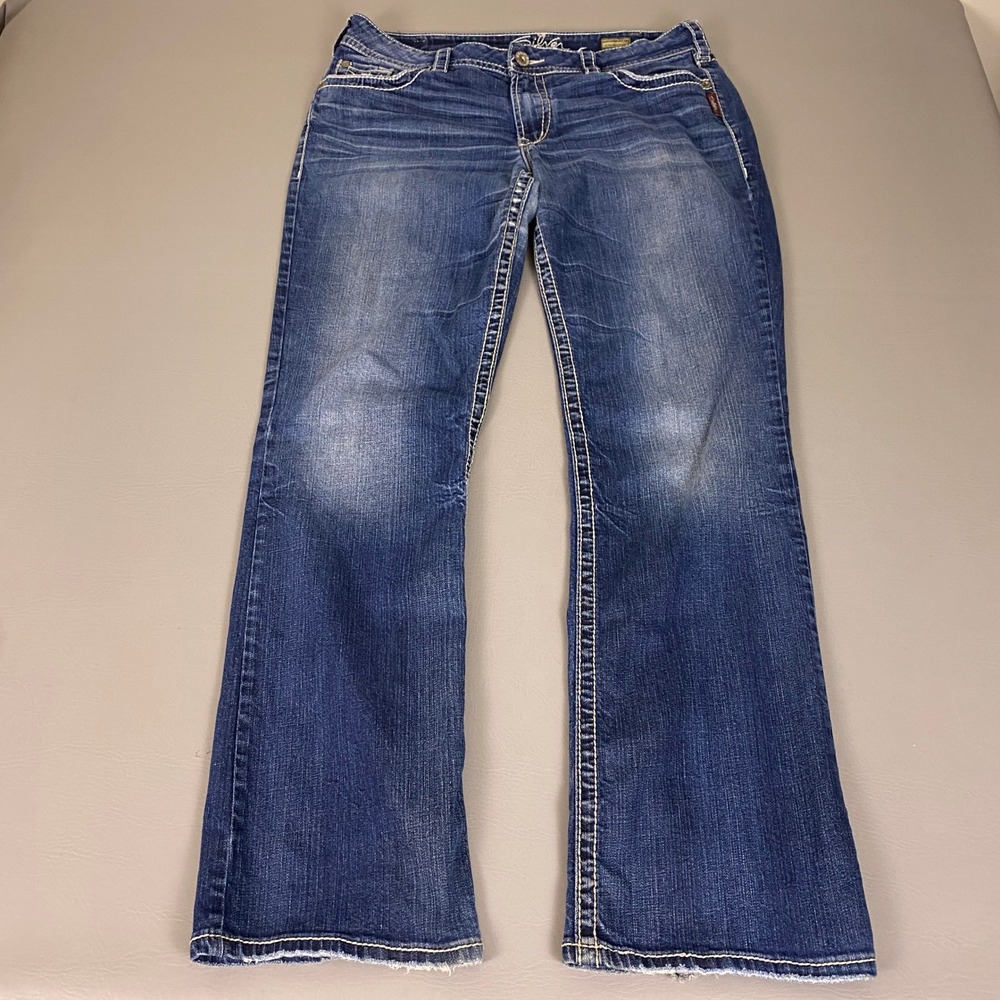 Silver Jeans Suki Surplus Bootcut Jeans Size 34x33 Slim Blue Denim Medium Wash